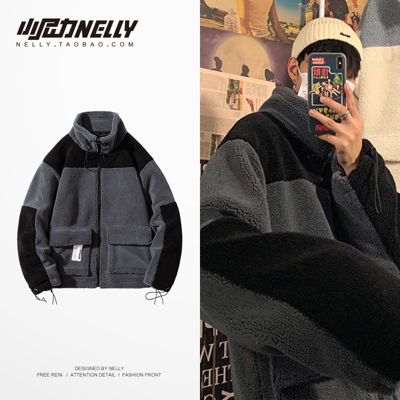 Áo khoác đệm lông cừu giữ ấm phong cách Hàn Quốc tùy chọn màu sắc