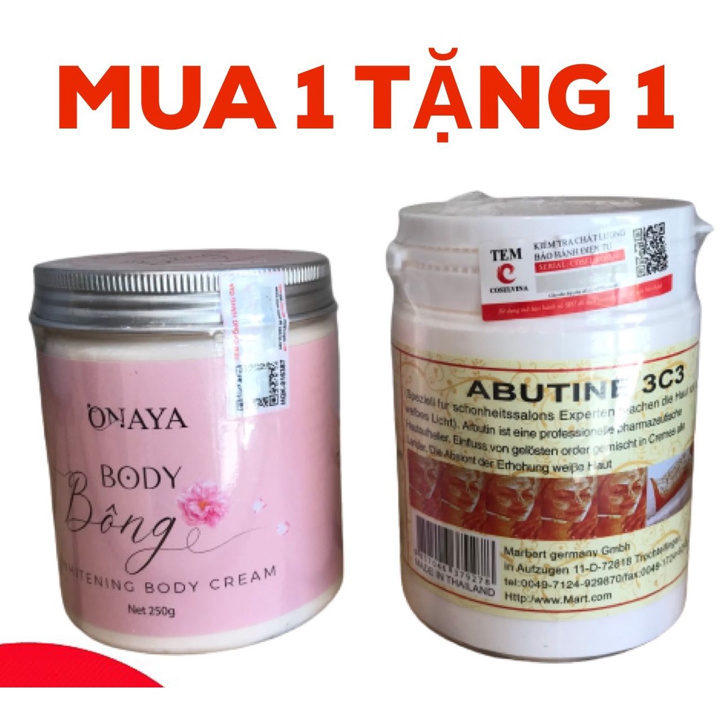 Kem body Bông dưỡng trắng da ONAYA Hũ Lớn 250g TẶNG Kích trắng Lớn
