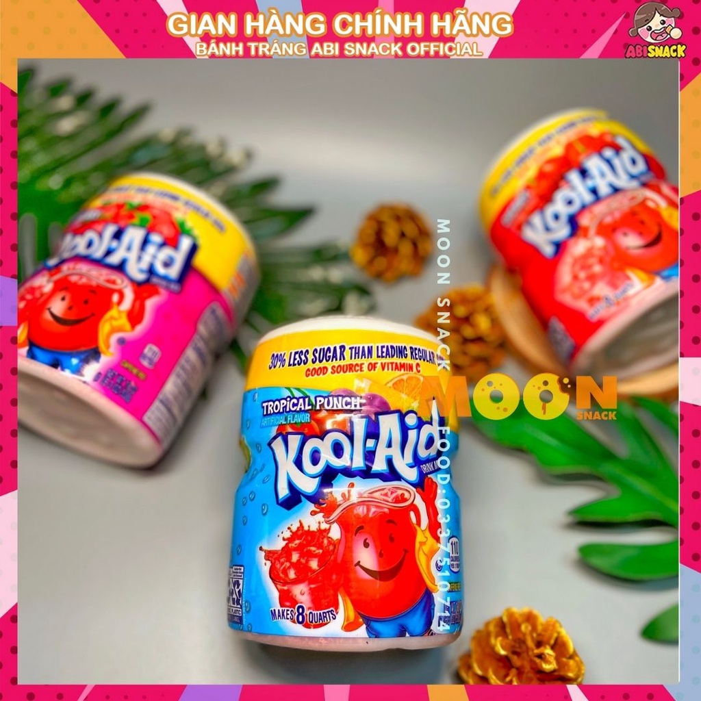 Bột tăng hỗn hợp pha nước trái cây KOOL-AID nhập khẩu Mỹ 🇺🇸 Sẵn nhiều vị Dâu/Nho/Trái Cây/Cherry/Cam hủ 538g