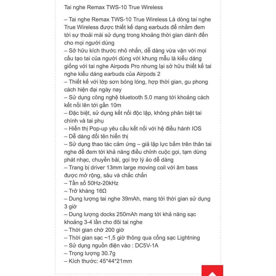 Tai nghe không dây Remax TW-10i | BigBuy360 - bigbuy360.vn