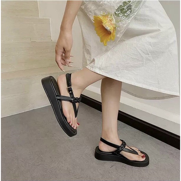 Sandal xuồng kẹp 2 dây phối quai bính đế 2,5 cm 0312 | RF