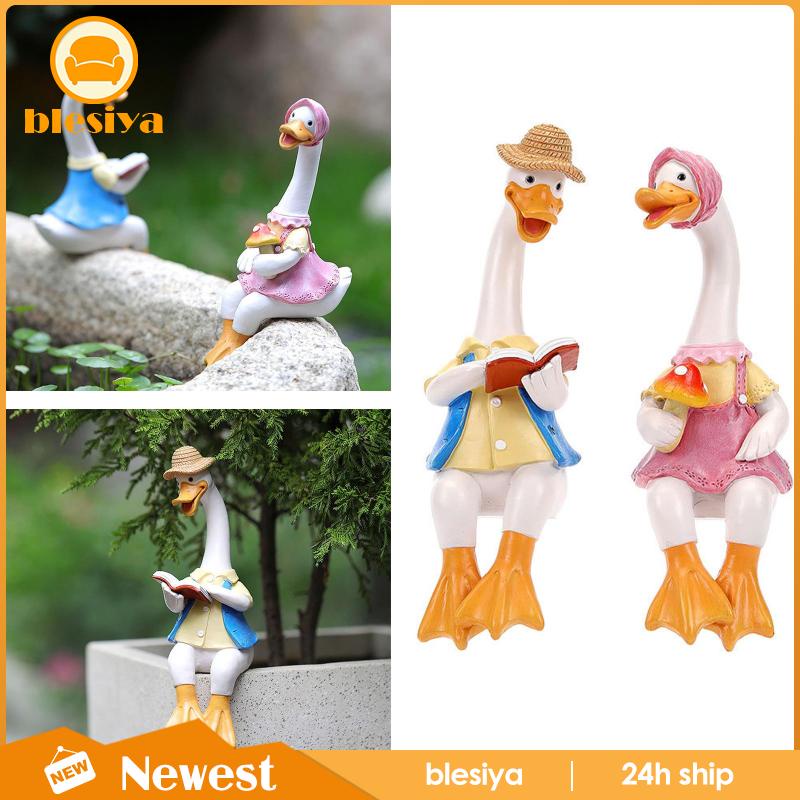 Set 2 Bức Tượng Vịt Handmade Để Bàn Trang Trí Văn Phòng