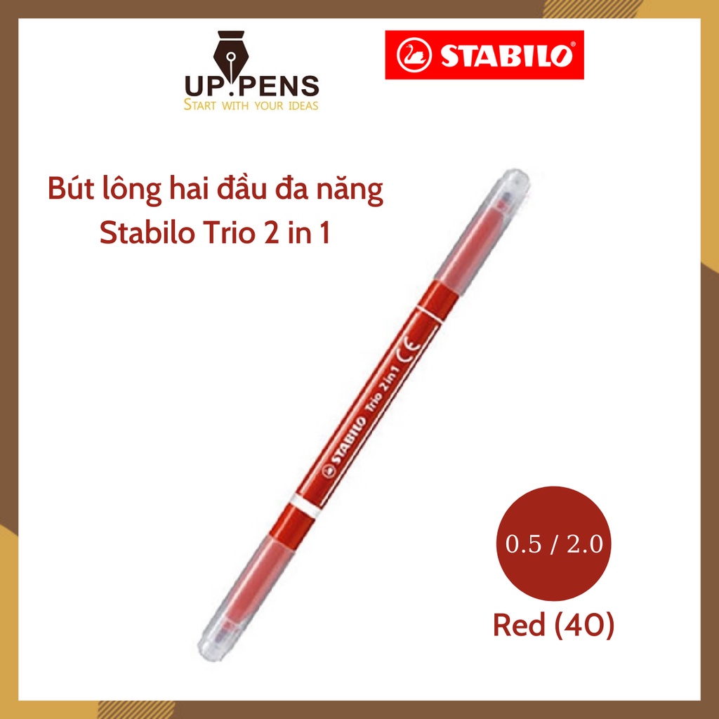 Bút lông hai đầu đa năng Stabilo Trio 2 in 1 – Màu đỏ (Red)