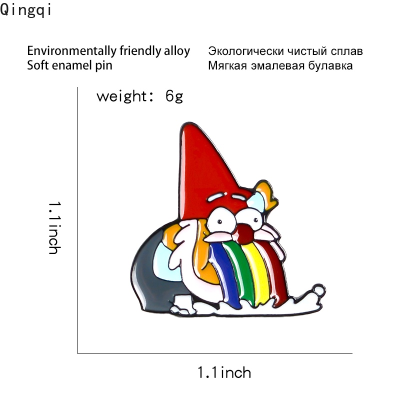 Huy hiệu cài áo Miss Zoe hình cầu vồng hoạt hình dễ thương