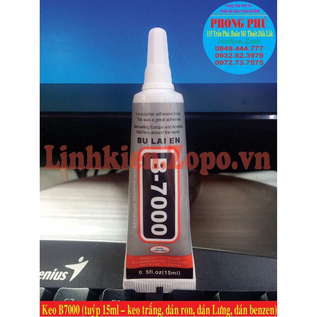 Keo B7000 BuLaiEn Tuýp 15mL Dán Ron, Dán Lưng, Dán Màn Hình BenZen