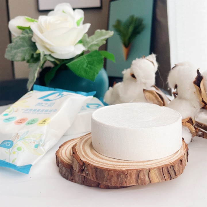 Khăn Tắm Du Lịch Dạng Viên Nén Tiện Dụng Chất Liệu 100 % Cotton Thấm Hút Tốt Mềm Mịn Kích Thước 70*140 cm