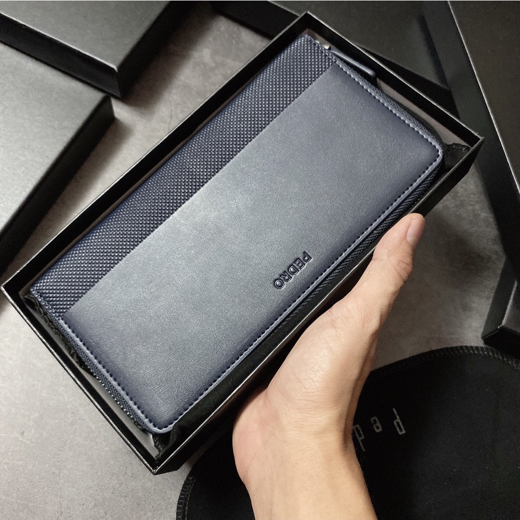 Ví dài nam caro sọc đứng - V368