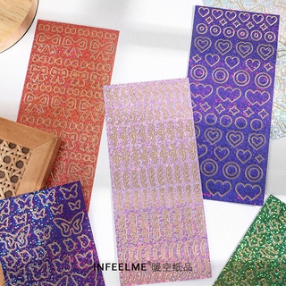 Shiny Sequin Butterfly Hot Stamping PVC Sticker Decoration Diary Sticker
