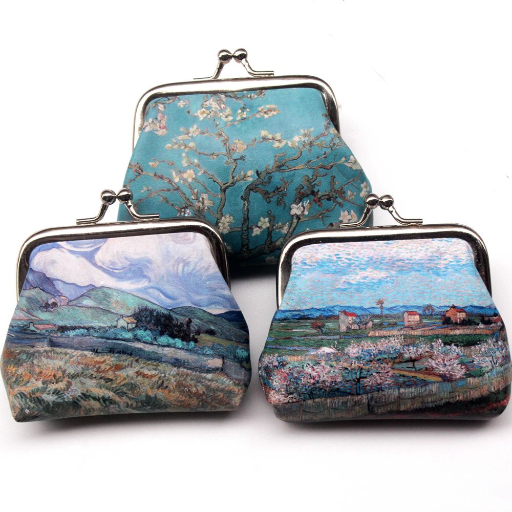 NEEDWAY Ladies Women Vintage Printing Hasp Zero Coin Purses