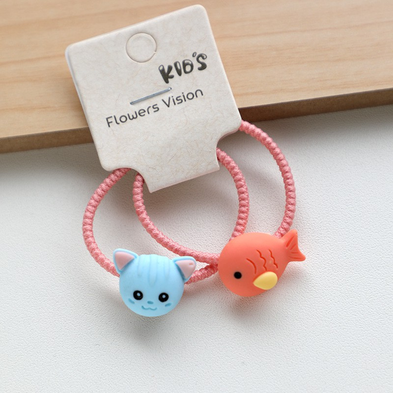 Set 2 Dây Cột Tóc Co Giãn Hình Cây Nấm / Bông Hoa Dễ Thương Cho Bé Gái
