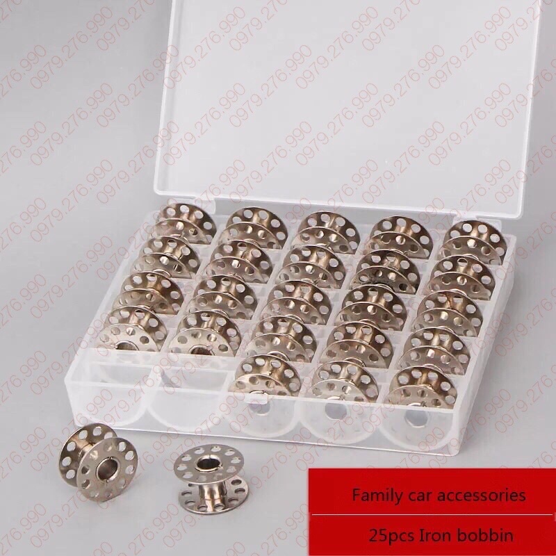 Hộp nhựa có đựng 25 suốt chỉ