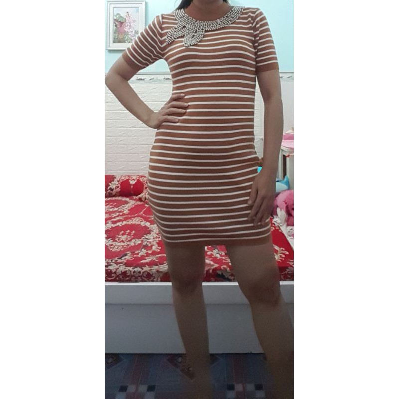 Thanh lý đầm body ôm thun len size  dưới 50kg