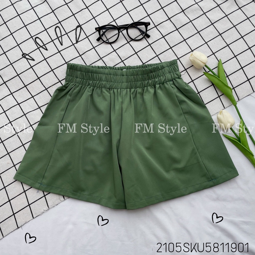 Quần đùi thun nữ FM Style ống rộng bigsize mặc nhà chất vải thun co giãn 4 chiều thoãi mái 220302515