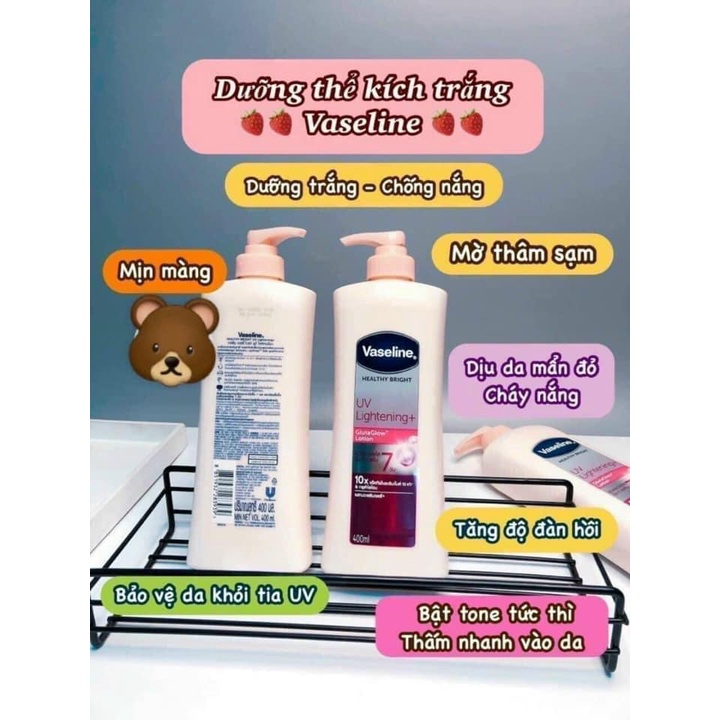 Sữa Dưỡng Thể Trắng Hồng Vaseline UV Lightening10x 400ml