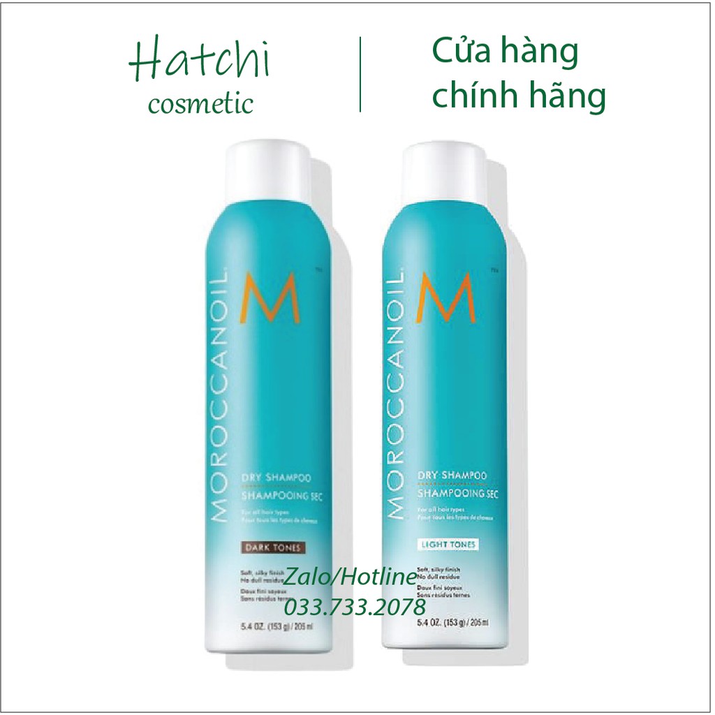 Dầu Gội Khô Moroccanoil Dry Shampoo Dark Tones và Light Tones 205ml