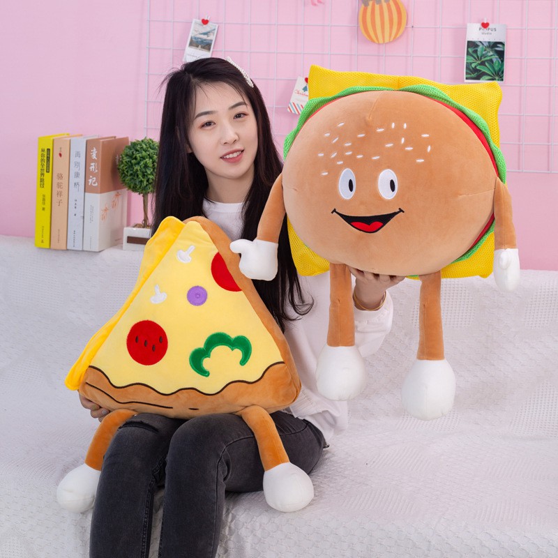 Mới Gối Ôm Nhồi Bông Hình Đùi / Pizza / Đùi Gà / Hamburger Ngộ Nghĩnh Đáng Yêu