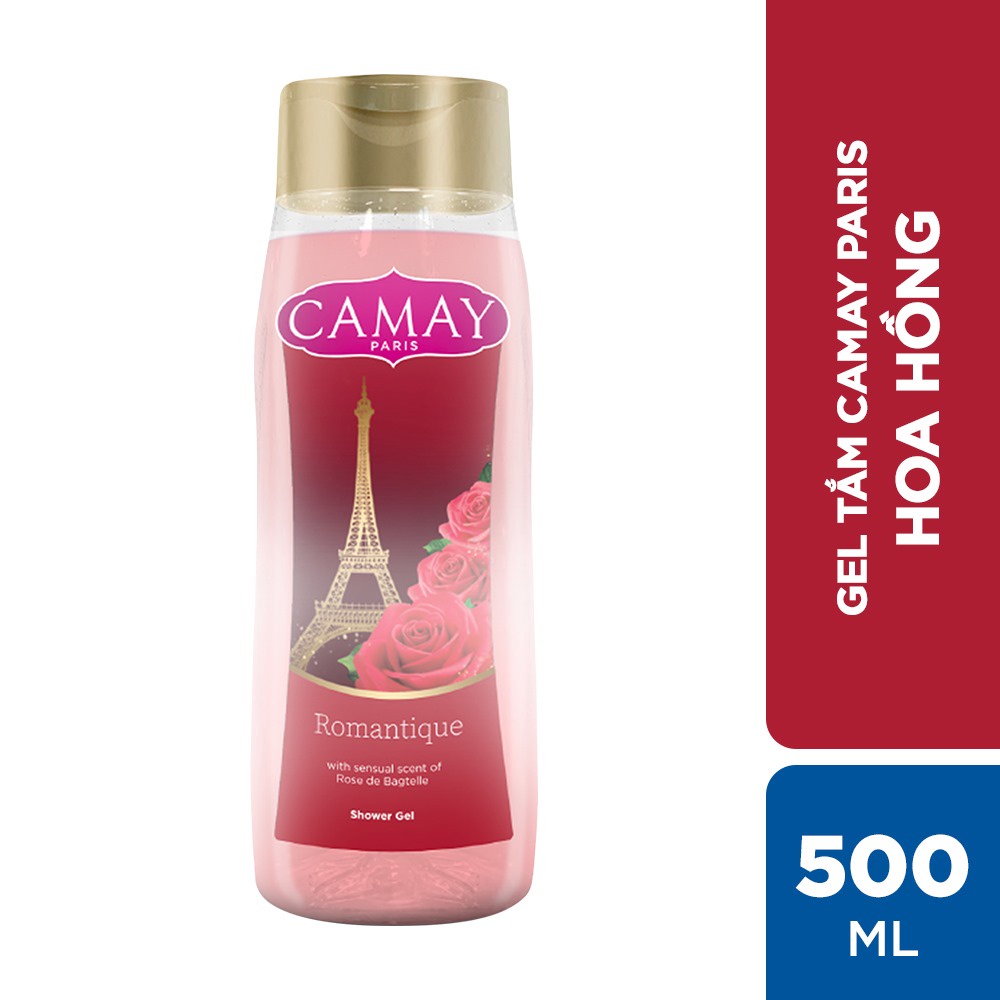 [Mã COSUI03 giảm 8% đơn 150K] Combo 2 chai Gel tắm hương hoa hồng và oải hương Camay Paris (500mlx2)