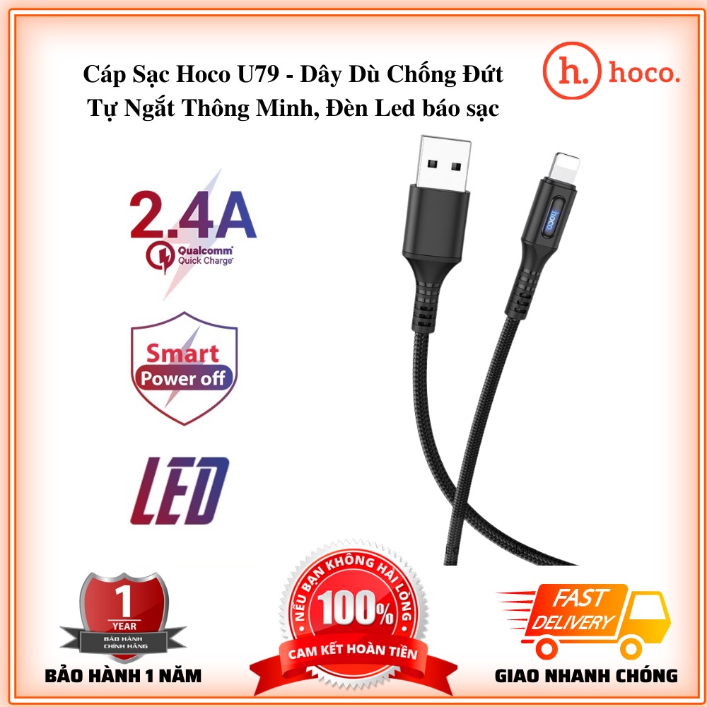 Sạc Tự Ngắt 💎FREESHIP💎 Cáp sạc Hoco U35/U79/DU05 Ngắt Điện Thông Minh đèn Led sang trọng, cao cấp - BH 12 tháng