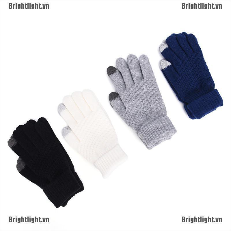Găng Tay Len Giữ Ấm Có Thể Chạm Màn Hình Cảm Ứng Dành Cho Cả Nam Và Nữ