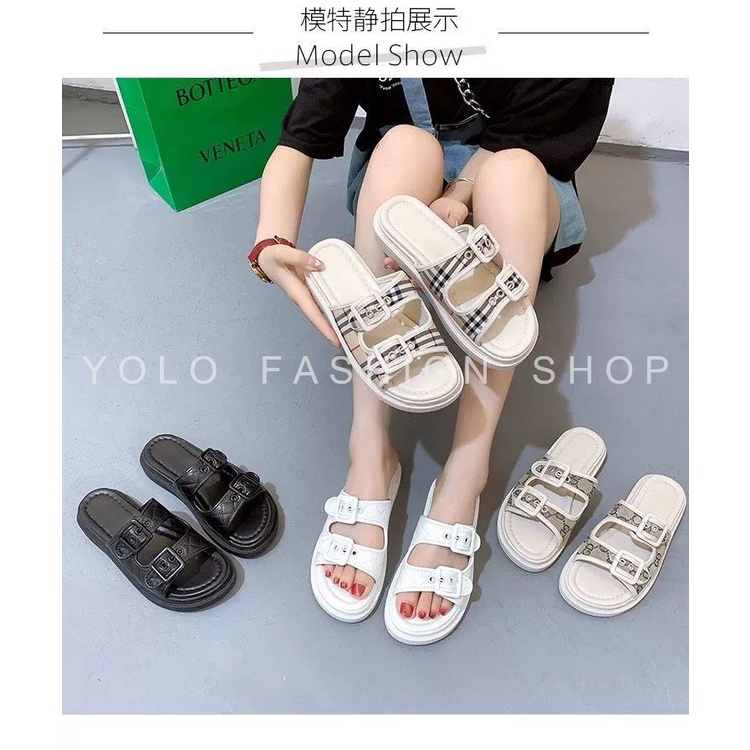 Dép quai ngang đế bánh mì cao 3p năng động cá tính hàng siêu nhẹ cao cấp chuẩn đẹp - D37.1