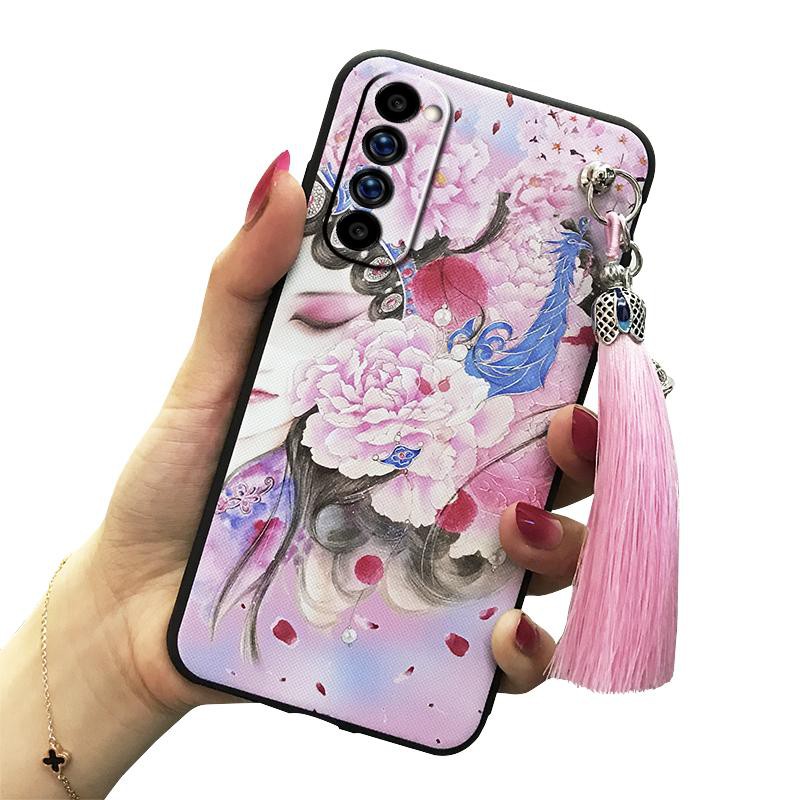 OPPO Ốp Lưng Mềm Chống Sốc Phối Tua Rua Phong Cách Trung Hoa Cho Oppo Reno4 Pro 4g