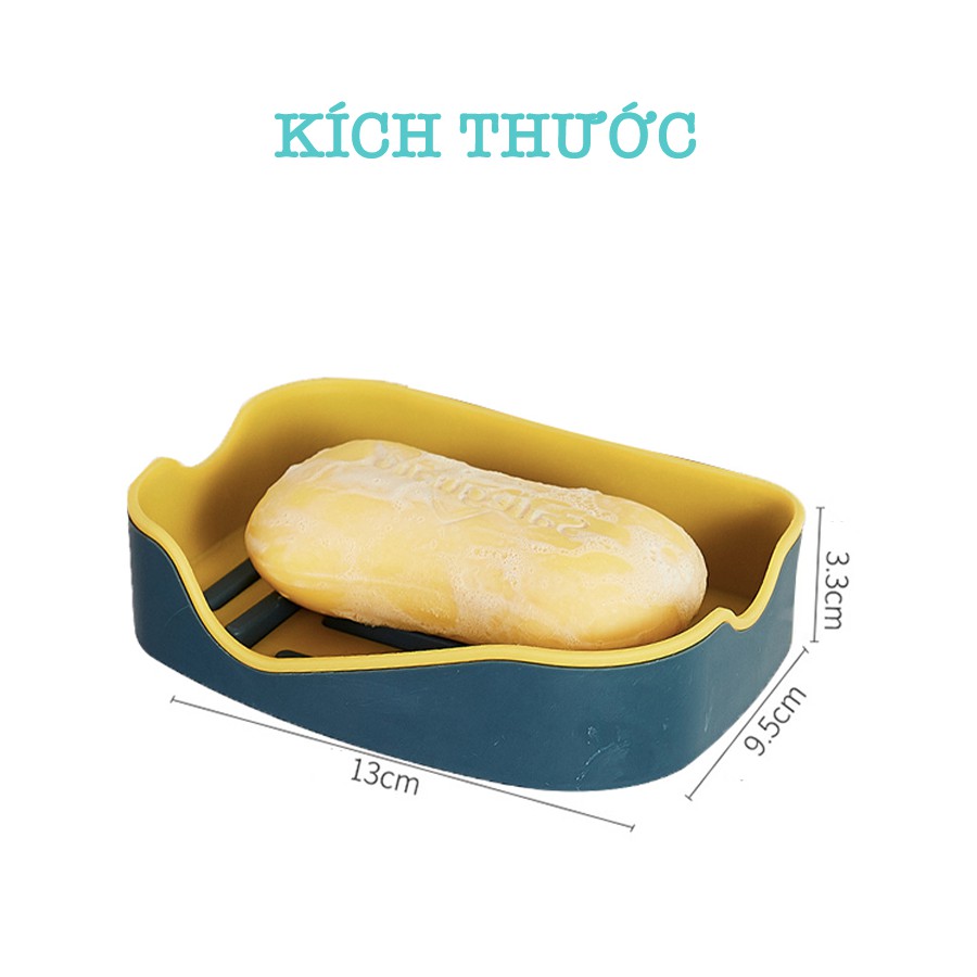 Khay Đựng Xà Phòng Dán Tường Hai Tầng Nhiều Màu Dễ Thương Cao Cấp Z010