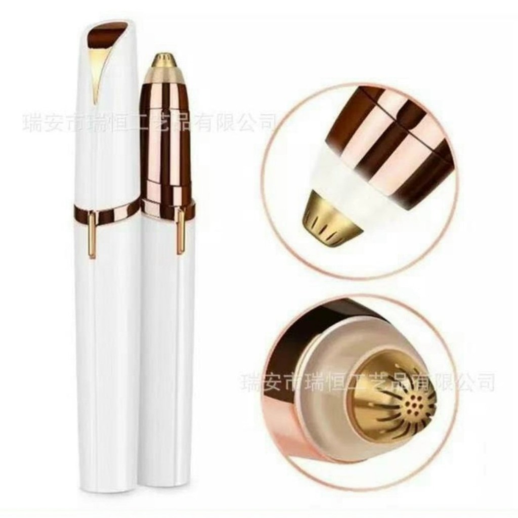 Bút tỉa lông mày lông mũi lông tơ ria mép FlawlessBrows cầm tay mini dùng pin chính hãng, cắt bén không đau hiệu quả cao