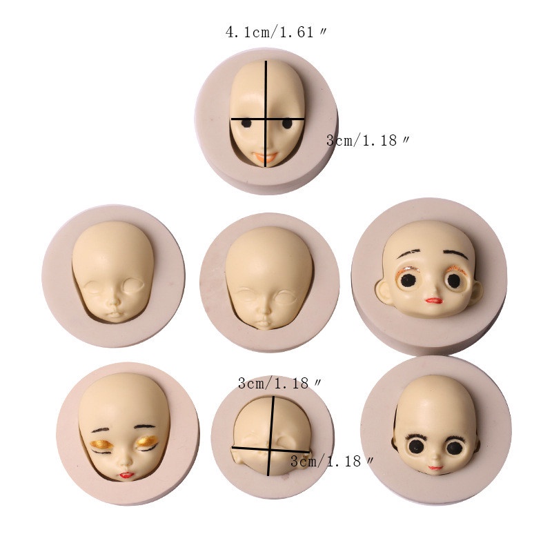 1 Đất Sét Polymer Silicone Hình Mặt Em Bé / Sô Cô La /