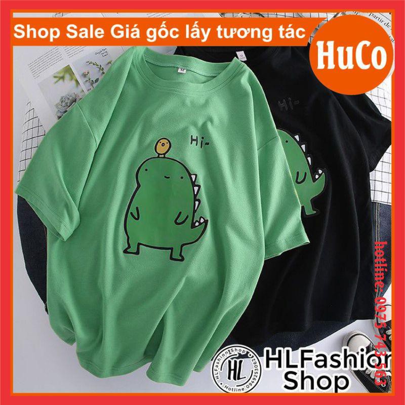 áo phông, thun tay lỡ khủng long hi, áo thời trang nam nữ, áo cặp đôi, form thụng unisex chất cotton mềm mịn giá rẻ nhất