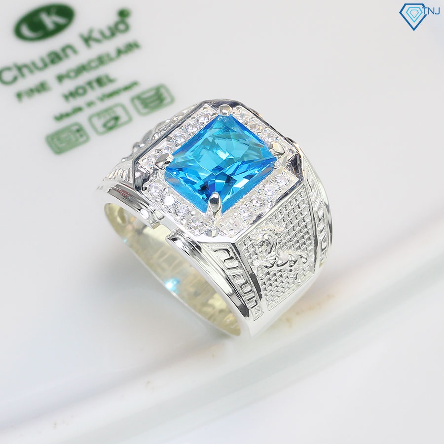 Nhẫn nam bạc đính đá hình con ngựa tuổi ngọ NNA0285 - Trang sức TNJ