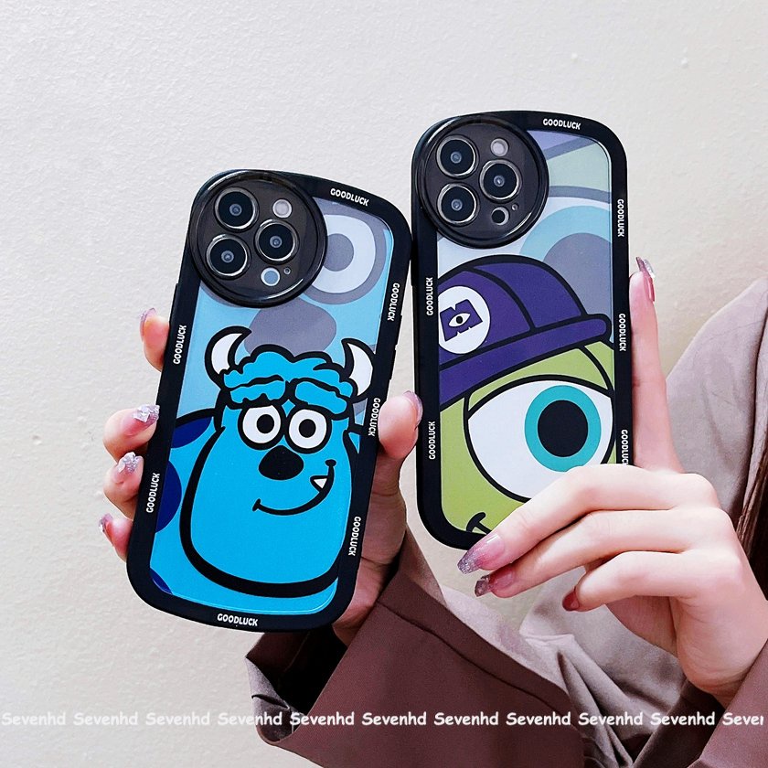 Ốp Điện Thoại Mềm Trong Suốt Họa Tiết Quái Vật Mắt To Cho iPhone 14 13 12 11 Pro Max X XR Xs Max 8 7 Plus SE 2020