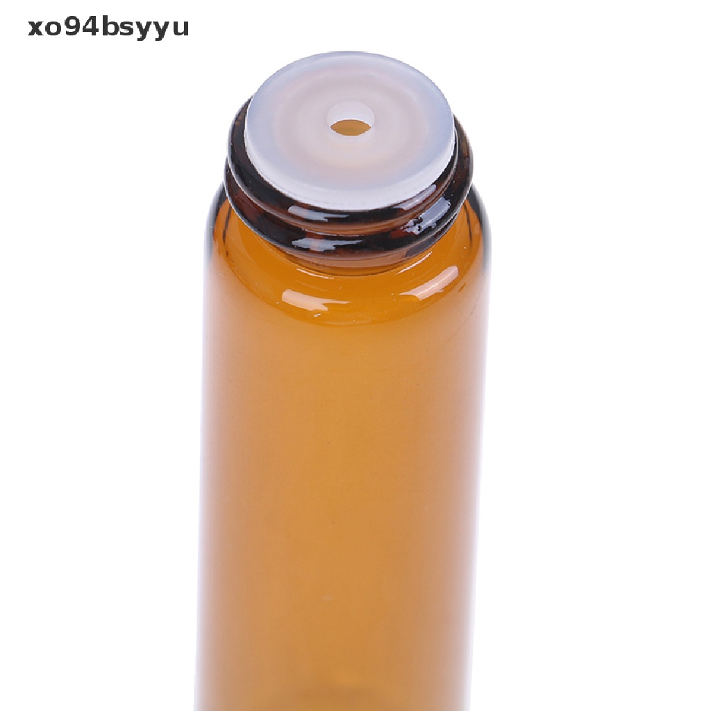 [Hàng mới về] Chai chiết tinh dầu thủy tinh màu hổ phách mini có nắp đậy 1-5ml tùy chọn