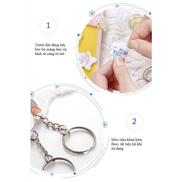 Móc khóa đa năng Chimi PK008 chất liệu Acrylic nhiều mẫu hoạt hình đáng yêu