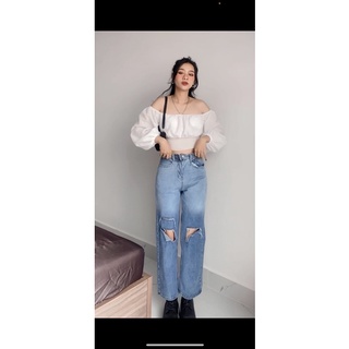 Áo kiểu croptop tay phồng