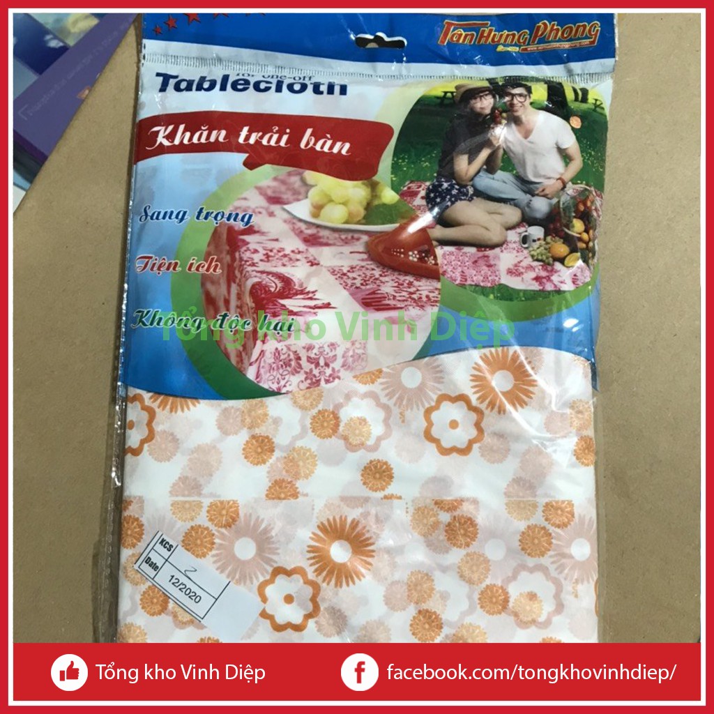 Combo 10 khăn trải bàn dùng 1 lần đi du lịch, picnic họa tiết hoa nhiều màu