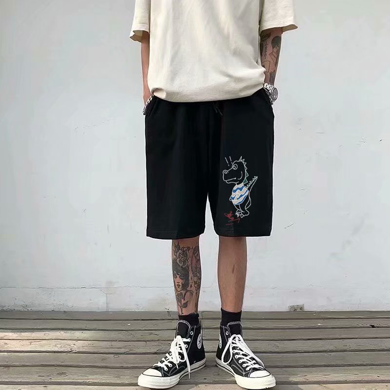 Quần short thể thao họa tiết khủng long 3 màu tùy chọn thời trang mùa hè cho nam (m-8xl)