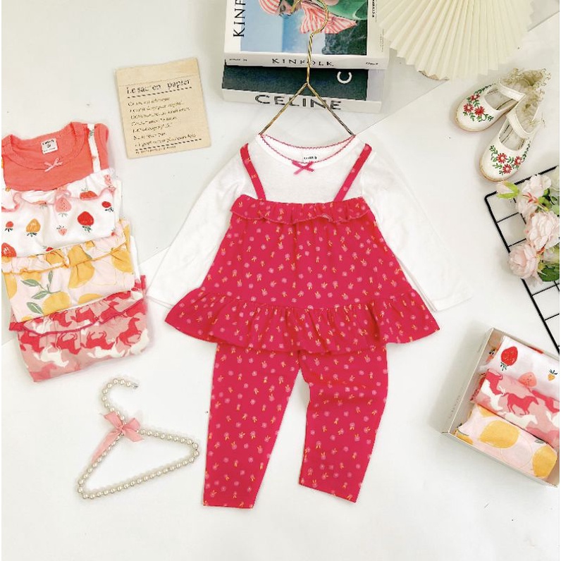 🎀10-22kg🎀 Bộ thu đông dáng babydoll giả yếm bé gái chất bozip Sài Gòn