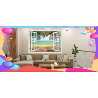 🏝️Giấy dán tường cửa sổ bên cảnh mộng mơ🏝️