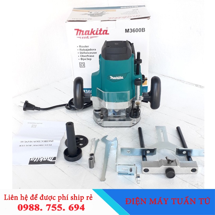 Máy phay mộng gỗ Makita M3600 Nhật Bản công suất 1650W - 100% dây đồng chịu nhiệt làm liên tục
