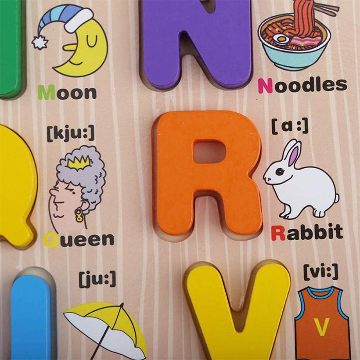 Bảng Chữ Cái♥FREESHIP♥Đồ Chơi Gỗ Bảng Ghép Chữ Cái Tiếng Anh Bảng Ghép Số Nổi Bằng Gỗ Cho Bé