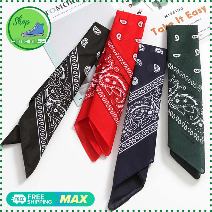 Khăn turban headband bandana vuông họa tiết cá tính nam nữ,  Khăn thờ trang hiphop 55x55cm, khăn đội đầu, / hotgirl99