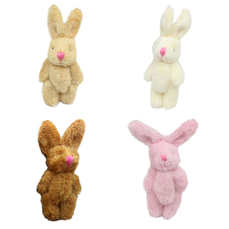 Thỏ Nhồi Bông 6cm Mềm Mại Sống Động Dành Cho Trang Trí Nhà Búp Bê
