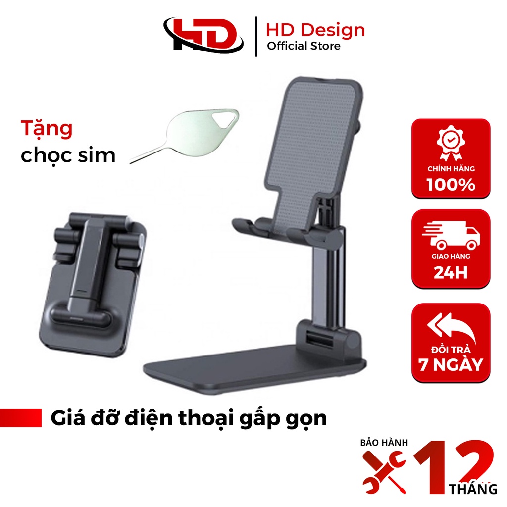 [Mã BMINC50 giảm 10% đơn 99k] Giá Đỡ Điện Thoại Để Bàn Gấp Gọn Đa Năng - Chính Hãng HD DESIGN