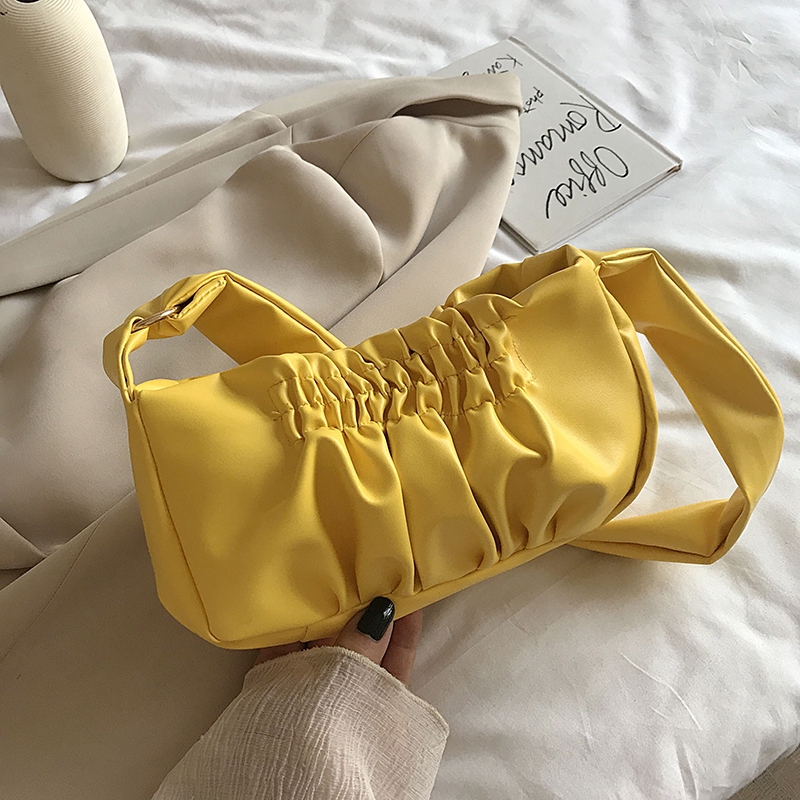 IELGY Túi xách đeo vai màu trơn đơn giản xinh xắn cho nữ