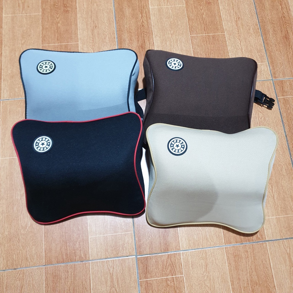 Gối tựa đầu chất liệu vỏ nỉ cotton có khóa kéo - lõi ruột cao su non tự nhiên cao cấp