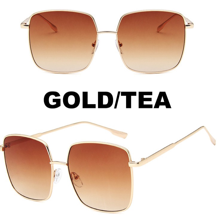 Kính mát vuông bản lớn chống tia UV400 bảo vệ mắt kiểu dáng sang trọng
