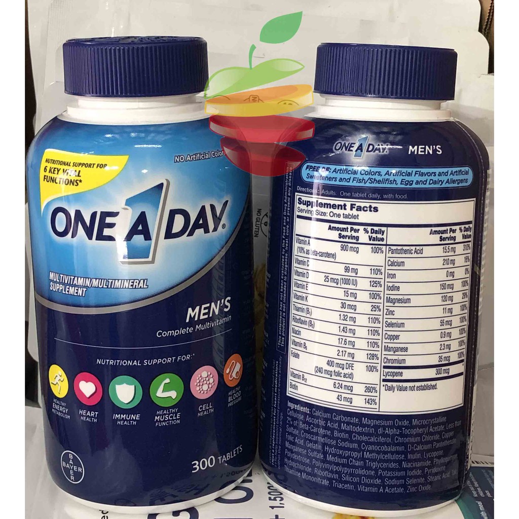 Viên Bổ Sung Vitamin và Khoáng Chất Tổng Hợp ONE A DAY MEN's Multivitamin - 300 Viên