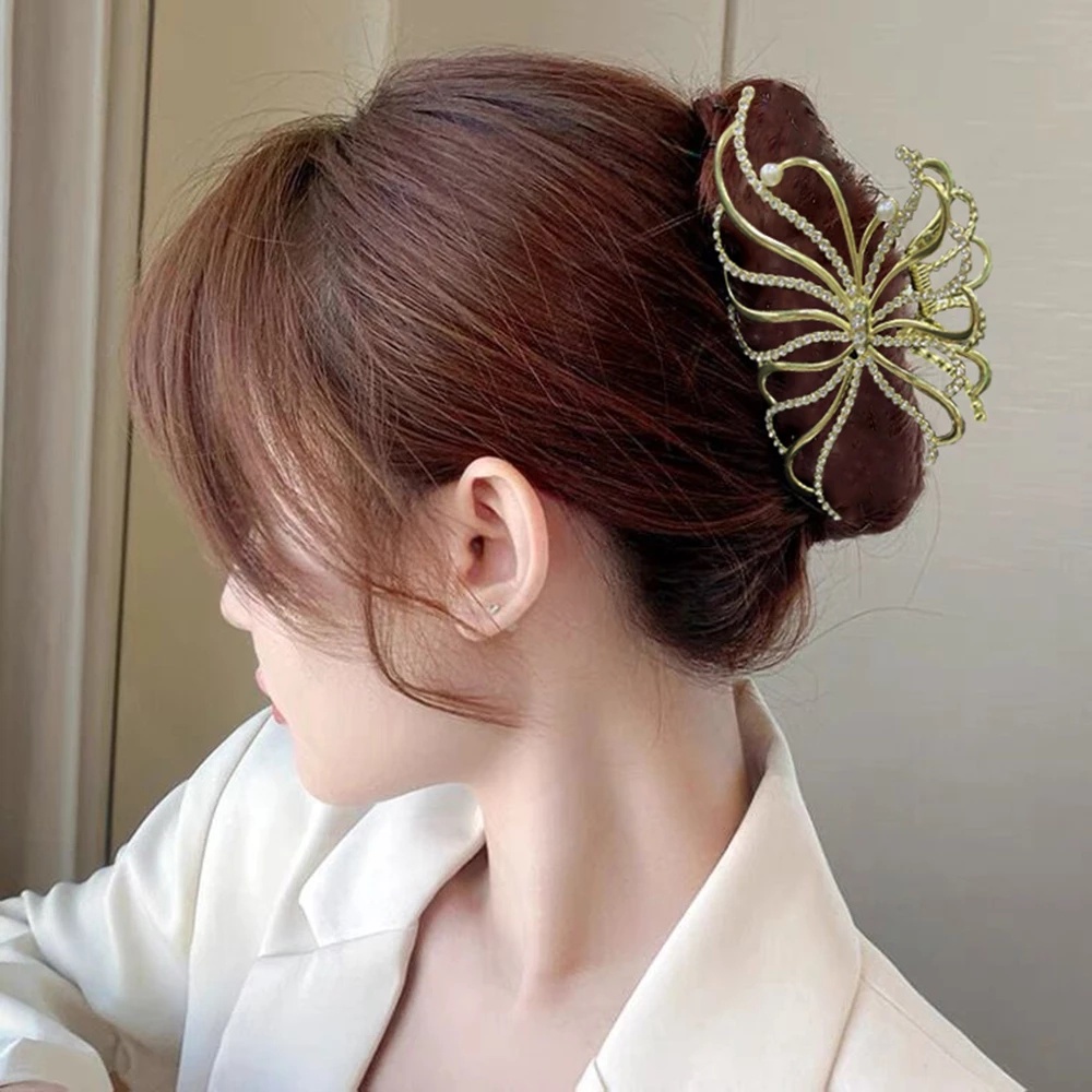 Kẹp Càng Cua Đính Đá Pha Lê Hình Bướm Phong Cách Hàn Quốc
