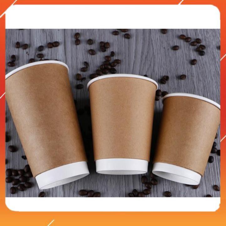 [FreeShip – Ly Giấy] Set 200 Ly Giấy Kleur Nóng 2 Lớp Kraft 12OZ 400ML
