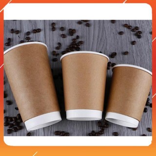 [FreeShip – Ly Giấy] Set 200 Ly Giấy Kleur Nóng 2 Lớp Kraft 12OZ 400ML